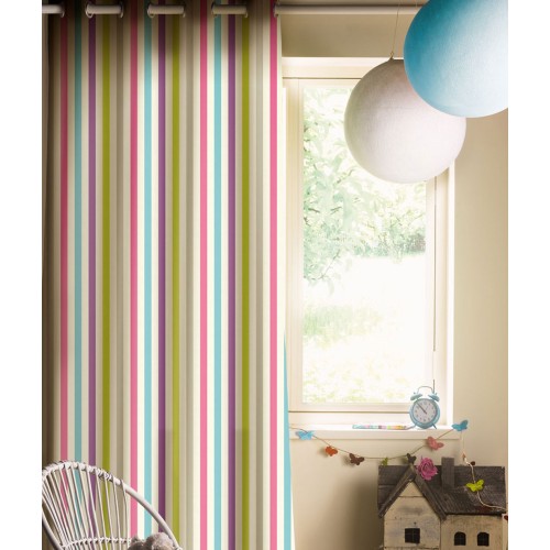 Ριγέ ύφασμα βαμβακερό Romantic stripes Φ. 1,40 μ.