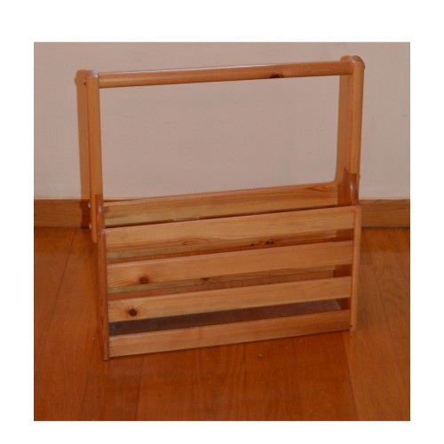 Εφημεριδοθήκη ξύλινη φυσικό χρώμα 48x15x55 εκ.