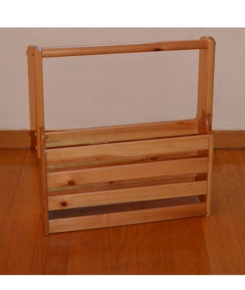 Εφημεριδοθήκη ξύλινη φυσικό χρώμα 48x15x55 εκ.