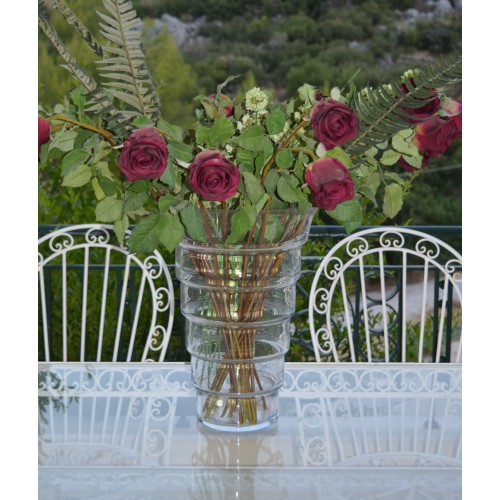 Κρυστάλλινο βάζο με ρίγες 44X33 εκ.