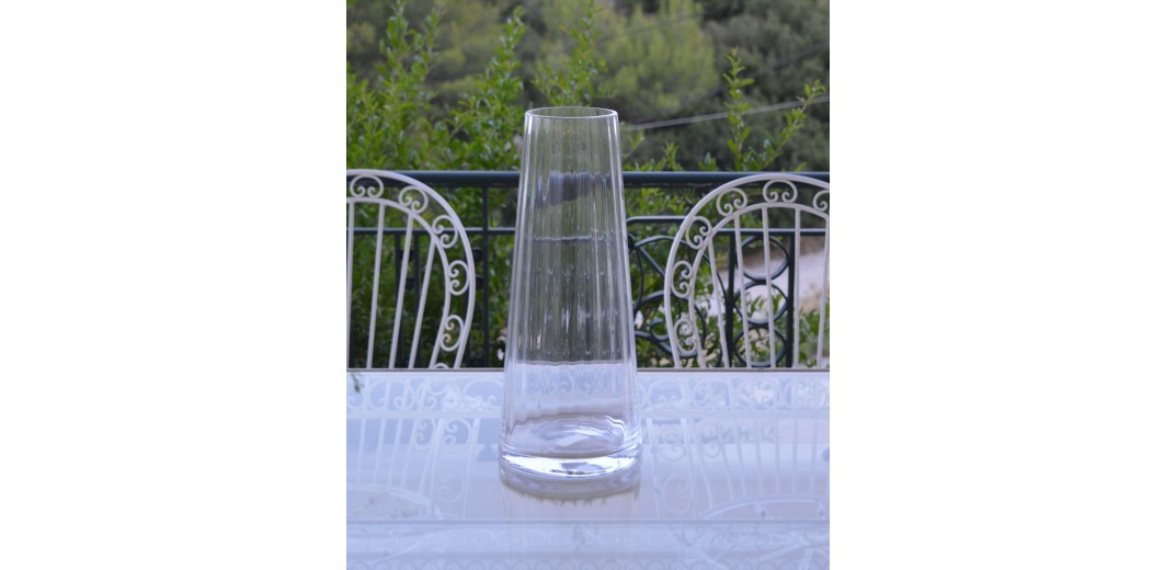 Βάζο χειροποίητο με ρίγες κρυσταλλίνη 46X12 εκ.