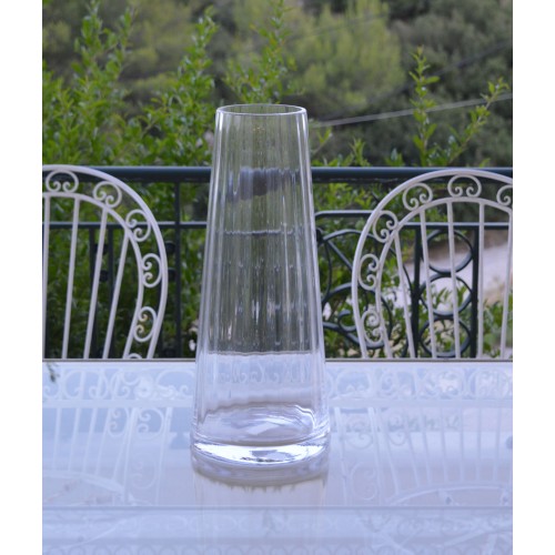 Βάζο χειροποίητο με ρίγες κρυσταλλίνη 46X12 εκ.