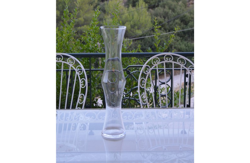 Γυάλινο βάζο σε σχήμα bamboo 50X12 εκ.