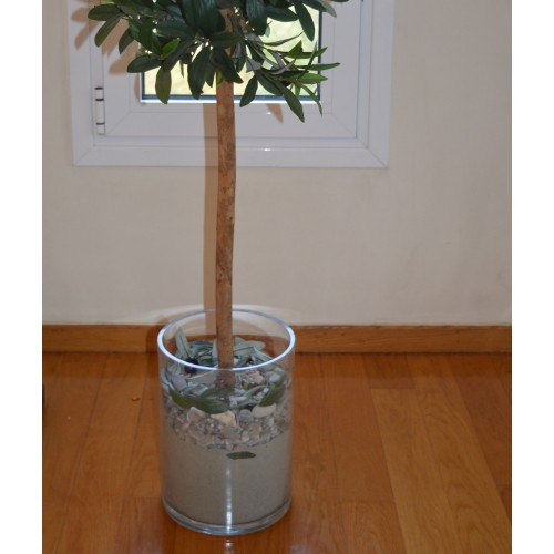 Βάζο χειροποίητο κυλινδρικό κρυσταλλίνης 25X22 εκ.