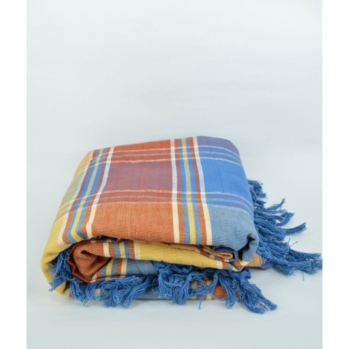 Τραπεζομάντηλο βαμβακερό 1,80 μ. ροτόντα μπορντό/μπλε