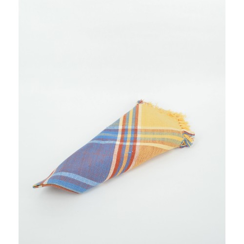 Πετσέτα καρώ βαμβακερή μπορντό/μπλε