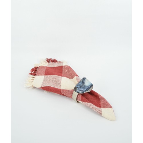 Πετσέτα φαγητού καρώ μπορντό/εκρού βαμβακερή