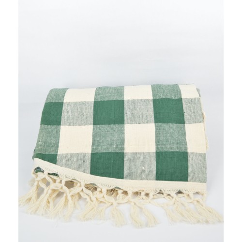 Τραπεζομάντηλο ροτόντα 1,80 μ. βαμβακερό πράσινο/εκρού