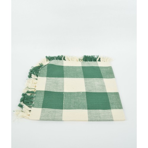 Πετσέτα φαγητού καρώ πράσινη/εκρού βαμβακερή