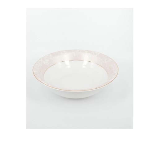 Μπολ πορσελάνινο ροζ & λευκά λουλούδια με χρυσή ρίγα