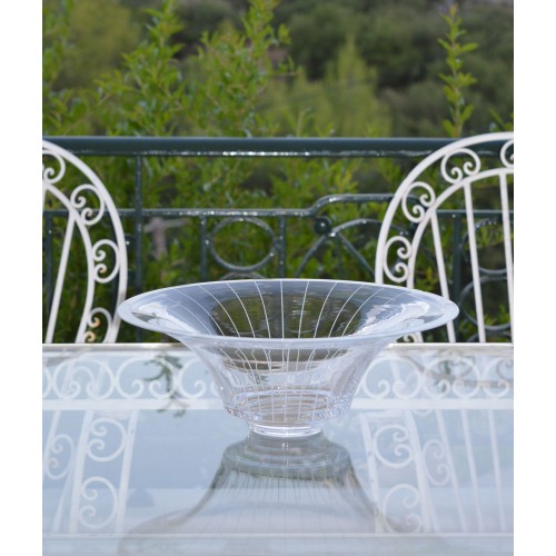 Κρυστάλλινη φρουτιέρα με ρίγες 33X12 εκ.