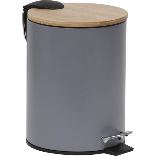 Κάδος γκρι 5 lt με soft close κάλυμμα από Bamboo 23x23x28cm