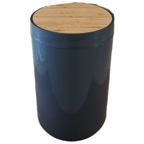 Κάδος 5 lt Σκούρο Γκρι με παλλόμενο καπάκι από Bamboo