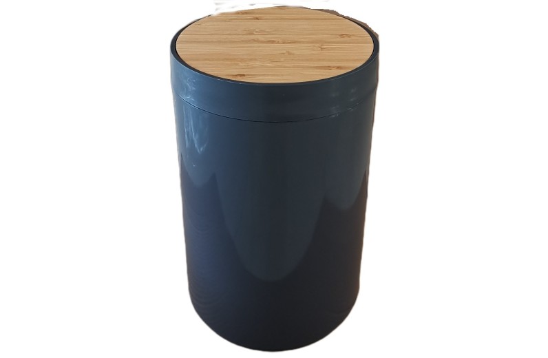 Κάδος 5 lt Σκούρο Γκρι με παλλόμενο καπάκι από Bamboo