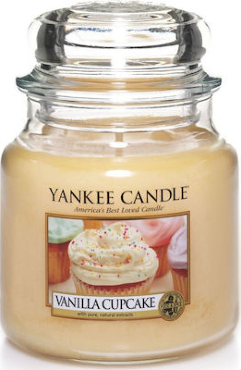 Yankee Candle Αρωματικό Κερί σε Γυάλινο Δοχείο Medium σειρά Vanilla Cupcake 411gr