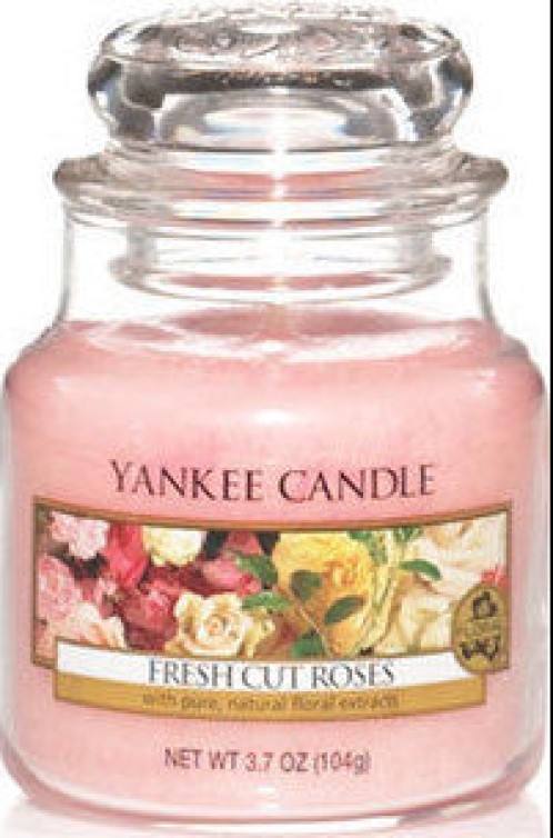 Yankee Candle Αρωματικό Κερί σε Γυάλινο Δοχείο Medium σειρά Fresh Cut Roses 411gr