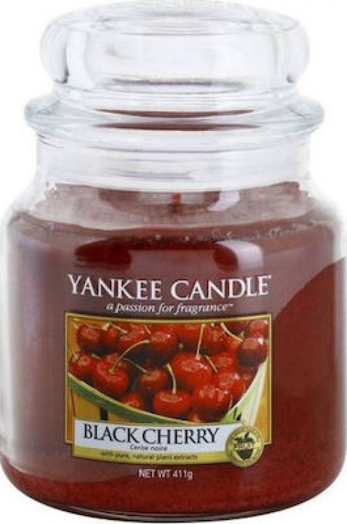 Yankee Candle Αρωματικό Κερί σε Γυάλινο Δοχείο Medium σειρά Black Cherry 411gr