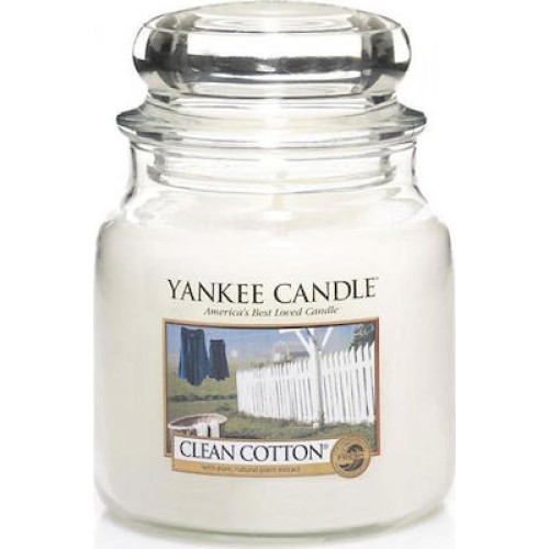 Yankee Candle Αρωματικό Κερί σε Γυάλινο Δοχείο Medium σειρά Clean Cotton 411gr