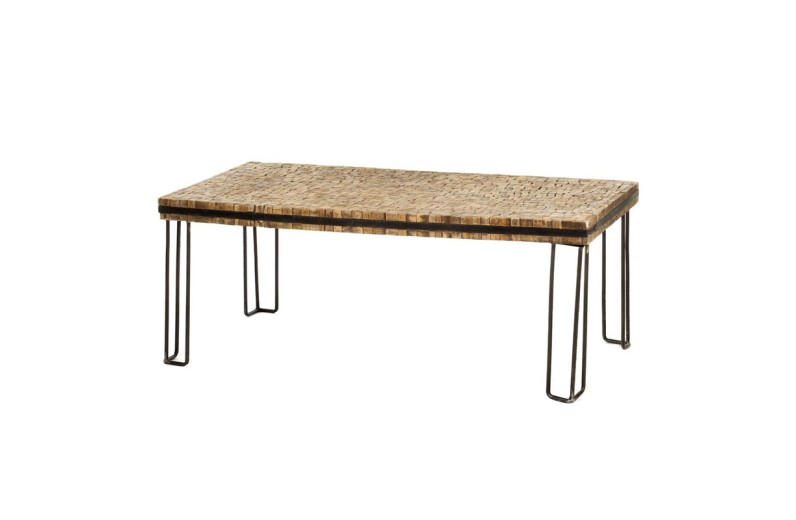 Τραπέζι σαλονιού από ξύλινους κορμούς - 120cm  x 60cm  x 40cm