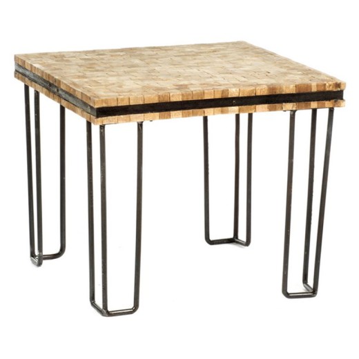 Τραπέζι σαλονιού από ξύλινους κορμούς - 55cm  x 55cm  x 40cm