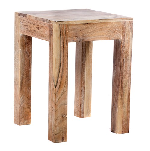 Τραπέζι λάμπας σε λευκή πατίνα  45Χ45Χ60 - 45cm  x 45cm  x 60cm