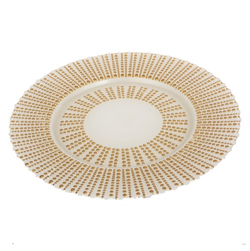 Πιατέλα διακοσμητική γυάλινη χρυσή - 33.50cm  x 33.50cm  x 2cm