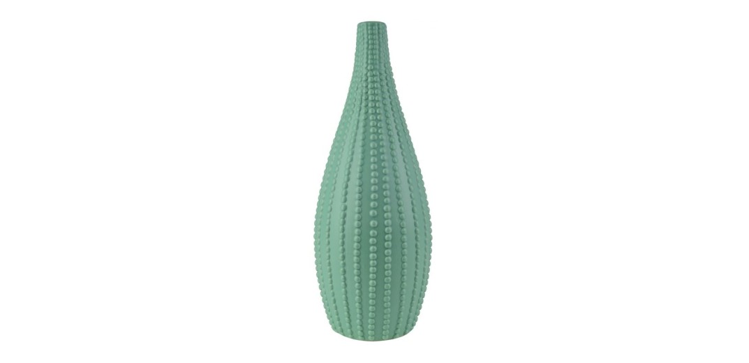 Artekko Castaway Διακοσμητικό Κεραμικό Πράσινο Βάζο 38cm - 15.24cm  x 15.24cm  x 38.1cm