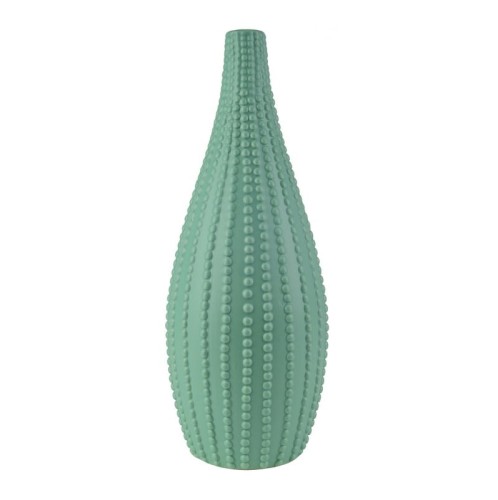 Artekko Castaway Διακοσμητικό Κεραμικό Πράσινο Βάζο 38cm - 15.24cm  x 15.24cm  x 38.1cm