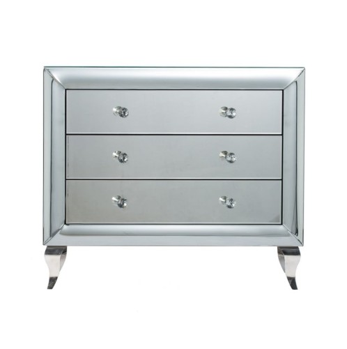Artekko Oyaem MDF and Mirror Ασημί Συρταριέρα (100x39x86)cm - 100cm  x 39.5cm  x 86cm
