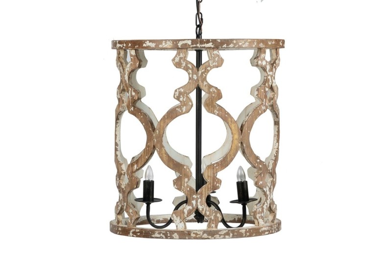 Artekko Fleuhlas Ξύλινο Πεντάφωτο Φωτιστικό Οροφής (56x78) E14 - 47cm  x 47cm  x 59cm