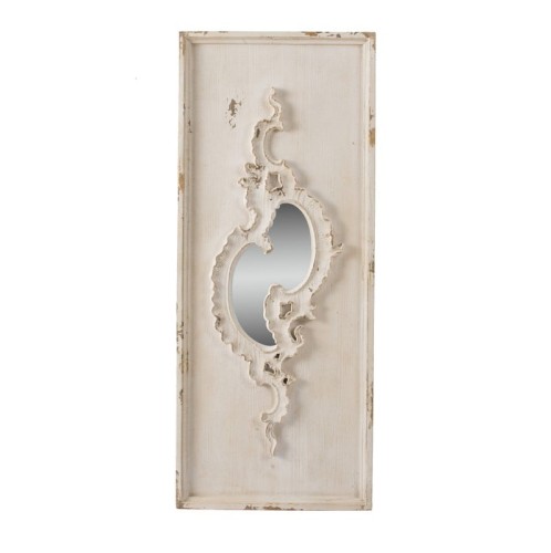 Καθρέπτης Τοίχου Ξύλινος Λευκή Πατίνα - 58.5cm  x 4cm  x 142.5cm