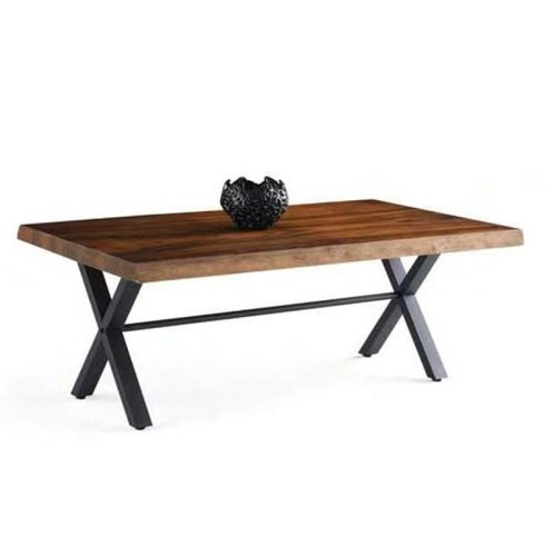 Τραπέζι σαλονιού 120x70x46 TECHNOLOG με Χ μετ. πόδια - 120cm  x 70cm  x 46cm