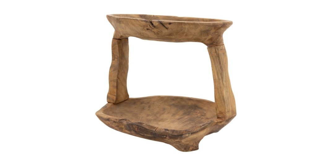 Δίσκος Διακοσμητικός Οργανικό Ξύλο (30x25x25) - 30cm  x 25cm  x 25cm