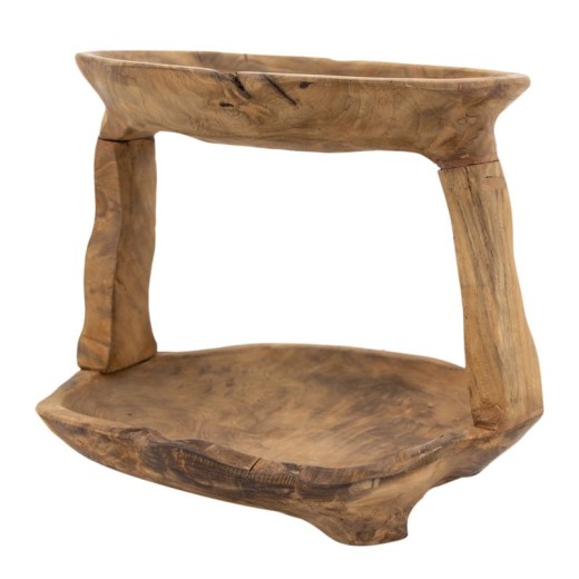 Δίσκος Διακοσμητικός Οργανικό Ξύλο (30x25x25) - 30cm  x 25cm  x 25cm