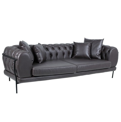 Καναπές τριθέσιος 242x95x72 MOON  τεχνόδερμα 8006 - 242cm  x 95cm  x 72cm