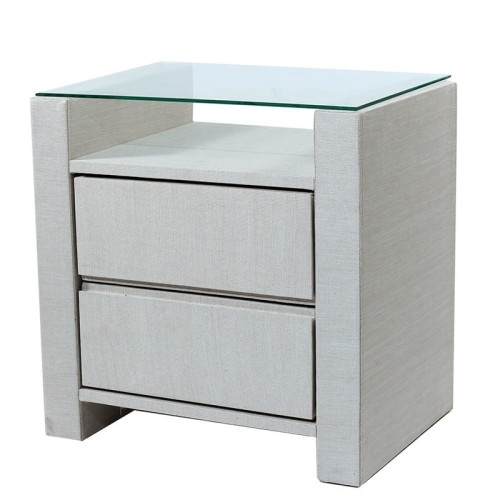 Artekko Seppeo Ξύλινο Μασίφ Λευκό Κομοδίνοe (57x42x59)cm - 57cm  x 42cm  x 59cm