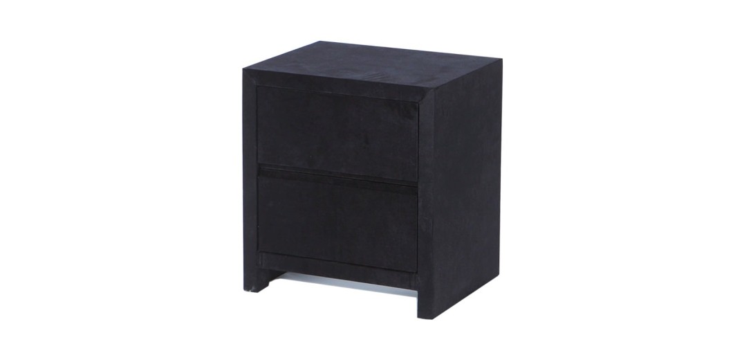 Artekko Thipdoft Ξύλινο Μασίφ Μαύρο Κομοδίνο (50x40x55)cm - 50cm  x 40cm  x 55cm