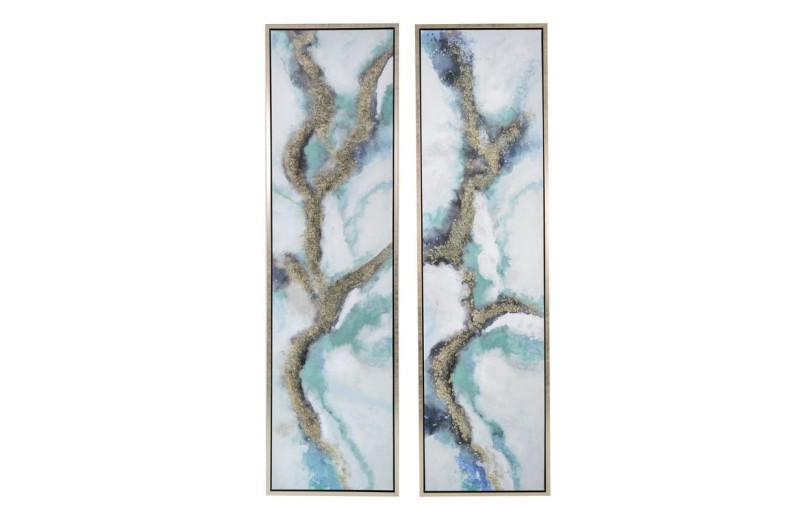 Καμβάς Clouds 2 Τεμάχια Ελαιογραφία (50,03x3,81x180,08) - 50.03cm  x 3.81cm  x 180.08cm