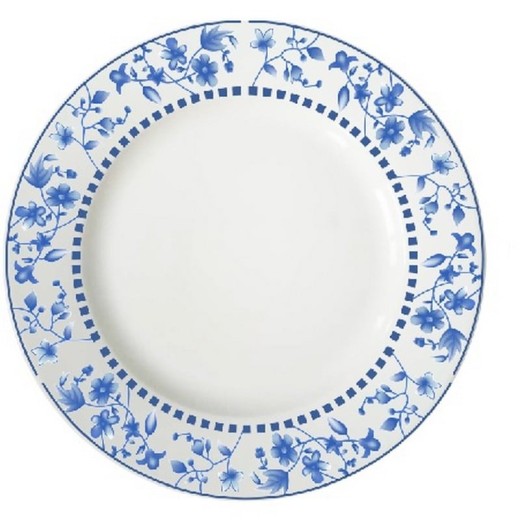 Πιάτο φαγητού 27cm μπλε λουλούδια DD022 - 27cm  x 27cm 