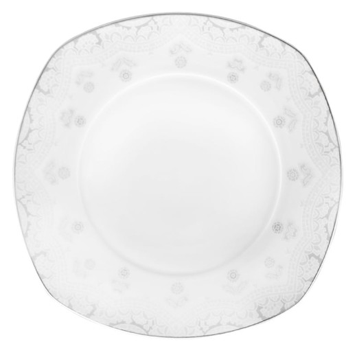 Πιάτο φαγητού 27cm τετράγωνο γκρι σχέδια TC-12149S - 27cm  x 27cm 
