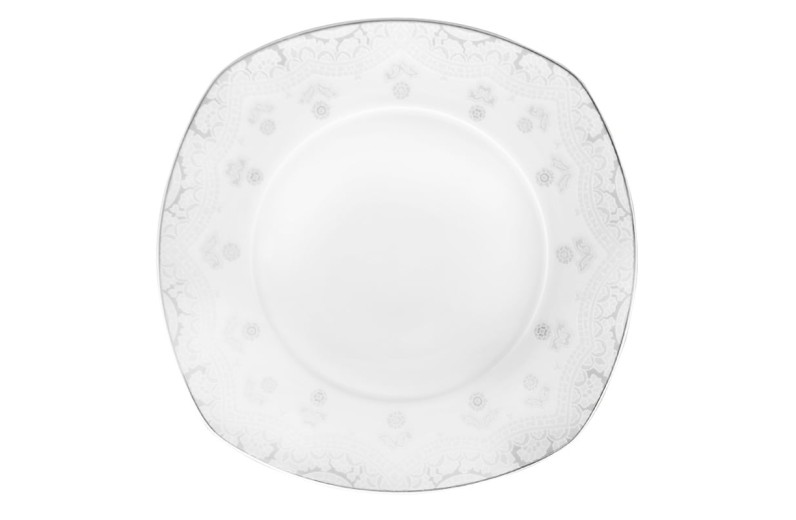 Πιάτο φαγητού 27cm τετράγωνο γκρι σχέδια TC-12149S - 27cm  x 27cm 