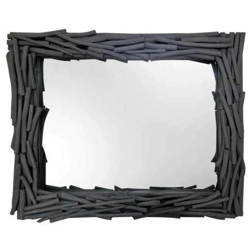 Καθρέπτης 100x10x80 από πλέγμα κλαδιών γκρι - 100cm  x 10cm  x 80cm