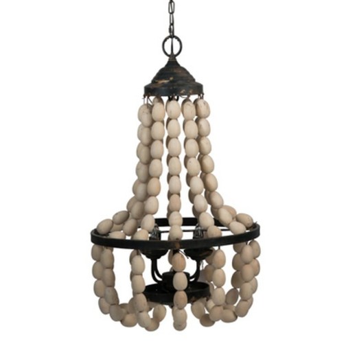 Artekko Fauphog Wood & Metal Τετράφωτο Φωτιστικό Οροφής (48x84) E14 - 48cm  x 48cm  x 84cm