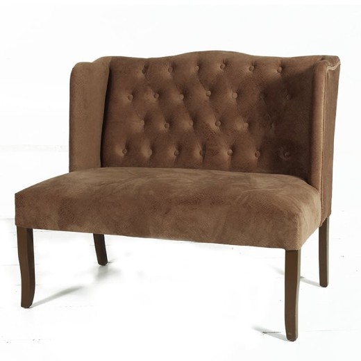 Καναπές διθέσιος ξύλινα πόδια  βελούδο - 110cm  x 74.9cm  x 110cm