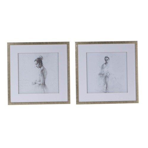 Artekko Ballet Dancer Πίνακας με Εκτύπωση Σετ 2 Τεμαχίων (50x50)cm - 50cm  x 3cm  x 50cm