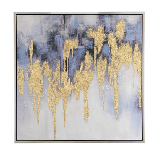 Artekko Gold Flakes Διακοσμητικός Πίνακας Ελαιογραφία (100x100)cm - 100cm  x 3.7cm  x 100cm