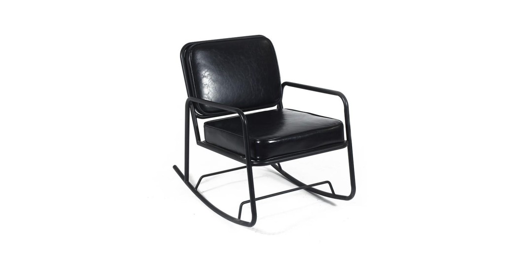 Καρέκλοπολυθρόνα μεταλλική με δέρμα - 55cm  x 82cm  x 71cm
