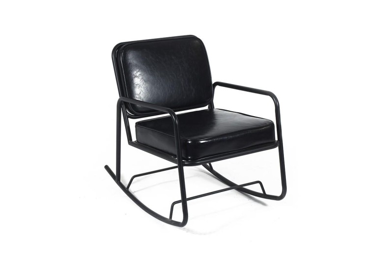 Καρέκλοπολυθρόνα μεταλλική με δέρμα - 55cm  x 82cm  x 71cm