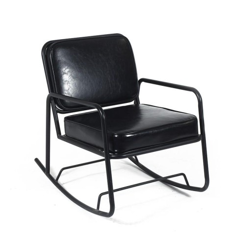 Καρέκλοπολυθρόνα μεταλλική με δέρμα - 55cm  x 82cm  x 71cm
