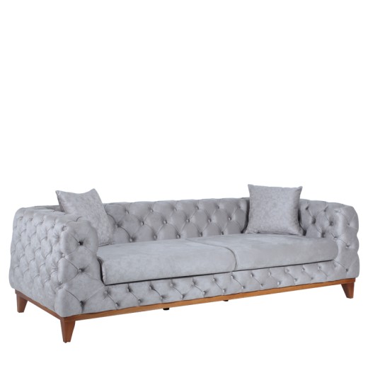 Καναπές τριθέσιος JAGUAR 225x92x68 ύφασμα GUCCI 1034 με ξύλινα πόδια - 225cm  x 92cm  x 68cm